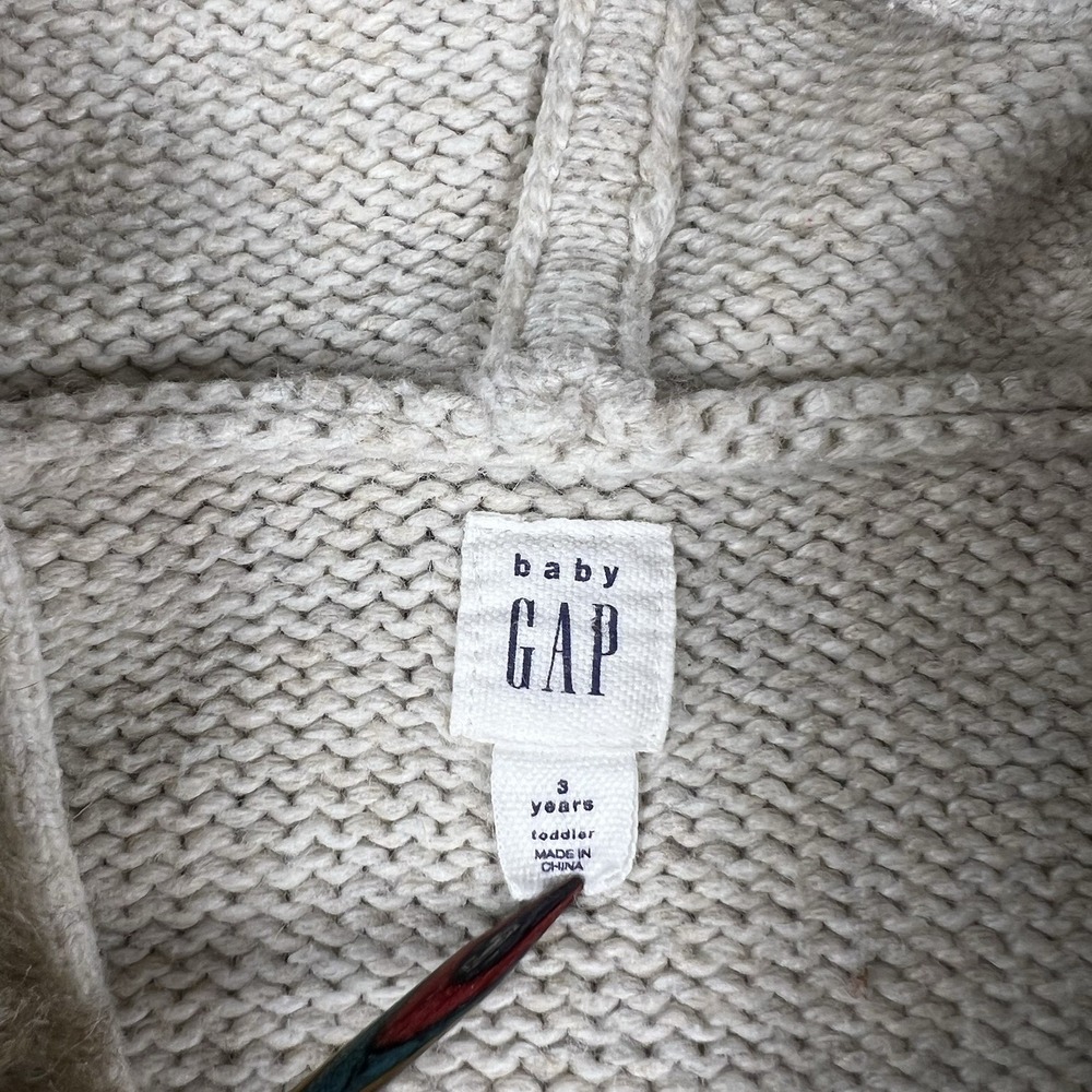 BABY GAP Faux Fur Sweater Vest Coat‎ Hooded Size 3T Tan and Brown Zipper Closure - Picture 4 of 6